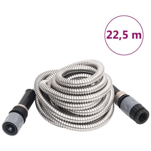 Tubo Da Giardino Con Ugello Spray Argento 20,6"" 22,5 M Acciaio - Foto 1