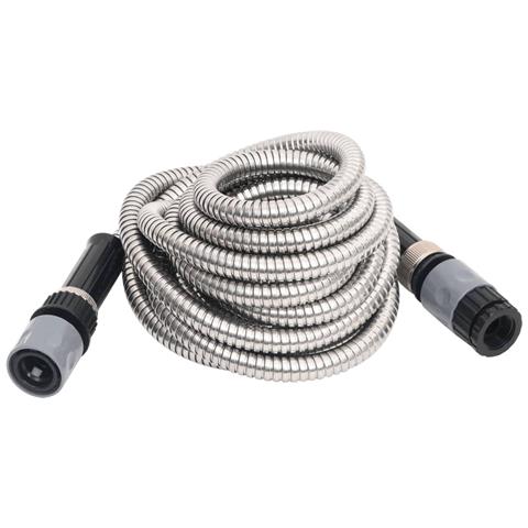 Tubo Da Giardino Con Ugello Spray Argento 20,6"" 22,5 M Acciaio - Foto 2