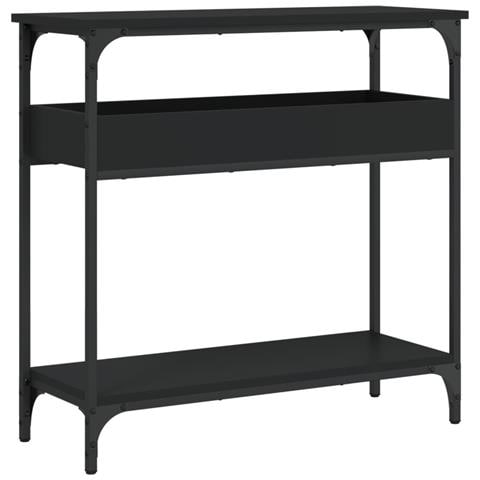 Tavolo Consolle Con Ripiano Nero 75x29x75cm Legno Multistrato - Foto 2