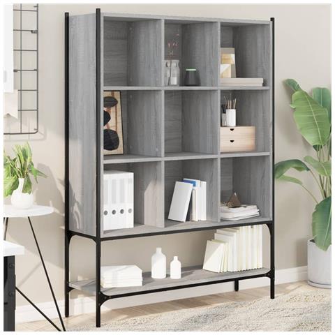 Libreria Grigio Sonoma 102x30x141,5 Cm In Legno Multistrato - Foto 1