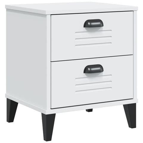 Comodino Viken Bianco In Legno Massello Di Pino - Foto 2