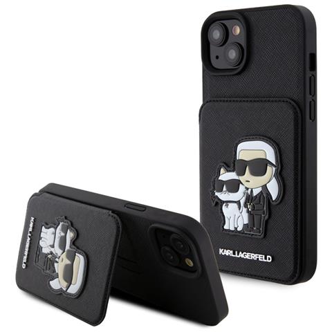 Cover Per Iphone 15 Plus Saffiano Con Portacarte, Nero - Foto 1