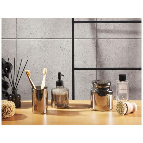 Set Da 3 Accessori Per Il Bagno Managua Vetro Grigio - Foto 1