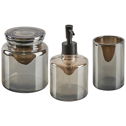 Set Da 3 Accessori Per Il Bagno Managua Vetro Grigio - Foto 6