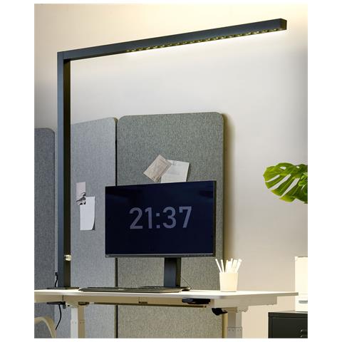 Lampada Da Tavolo Con Morsetto A Led Volans Con Dimmer Metallo Nero - Foto 8