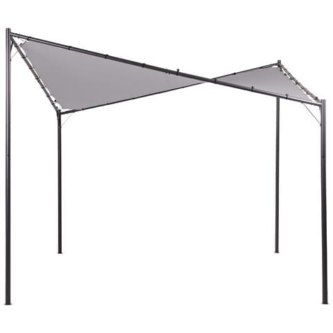 Gazebo Metallo Grigio 300 X 300 Cm Aventine - Foto 8