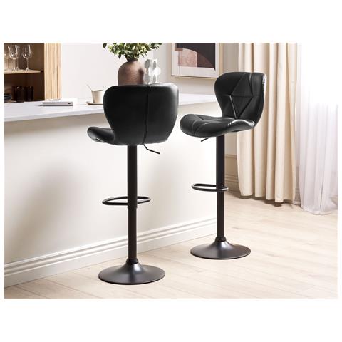 Set Di 2 Sedie Alte Valetta Pelle Sintetica Nero - Foto 1