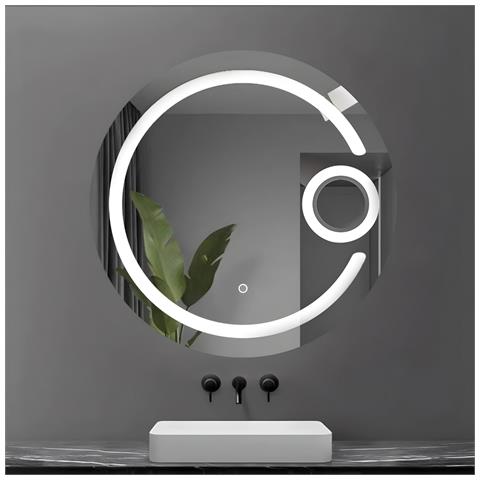 Porta Doccia Scorrevole Slide Per Box Nicchia Due Ante Cristallo Temprato *** Misura : Ø80, Tonalità : Dimmerabile 2700-4500-6500k - Foto 1