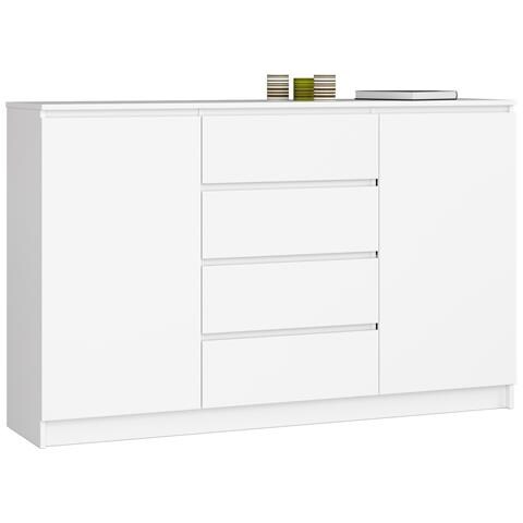 Cassettiera K160, 2 ante e 4 cassetti, 160x40x99 cm, Colore Bianco - Foto 1