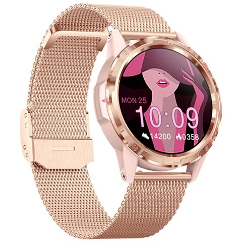 Smartwatch 5.1 Con Antifurto E Cinturino Milanese In Acciao Inox, Rosa Champagne - Foto 3