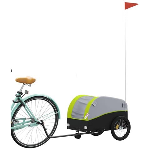 Rimorchio Da Bici Nero E Verde 30 Kg In Ferro - Foto 3