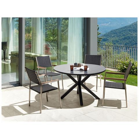 Set Da Pranzo Alluminio Vetro Acciaio Grigio Maletto /grosseto - Foto 1