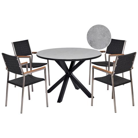 Set Da Pranzo Alluminio Vetro Acciaio Grigio Maletto /grosseto - Foto 2