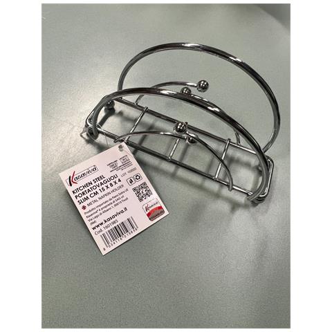 Kasaviva - Kitchen Steel Portatovaglioli Slim Metallo 15x8x4 Cm - Foto 3