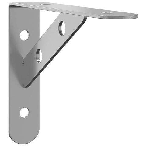 Staffe Per Mensola 4 Pz 15x2,5x11,5 Cm In Acciaio Inox Argento - Foto 3