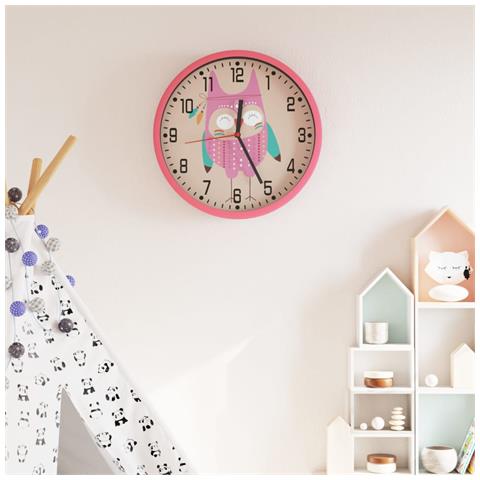 Orologio Da Parete Rosa 25,5 Cm Polistirene E Vetro - Foto 1