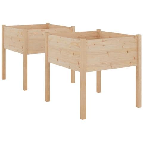 Fioriere Da Giardino 2 Pz 70x70x70 Cm Legno Massello Di Pino - Foto 1