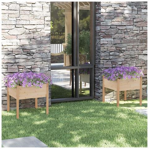 Fioriere Da Giardino 2 Pz 70x70x70 Cm Legno Massello Di Pino - Foto 8