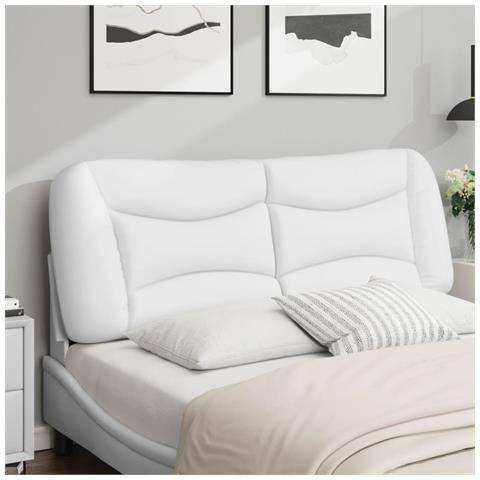 Lusso Casadino -  Cuscino Testiera Hvar Bianco 120 Cm In Similpelle - Foto 2