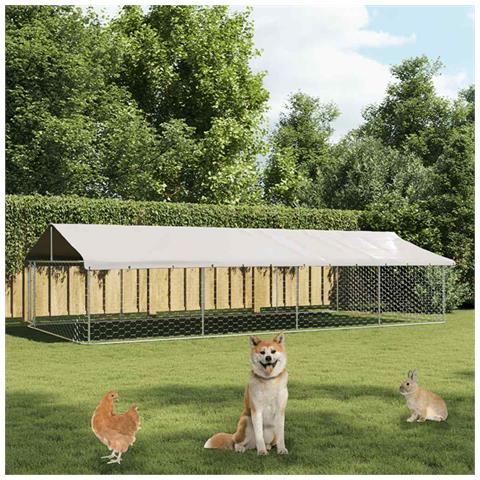 Lusso Casadino -  Gabbia Per Cani Da Esterno Con Tetto 600x300x150 Cm - Foto 8