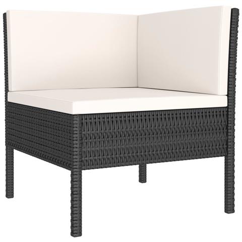 Set Divani Da Giardino 9 Pz Con Cuscini In Polyrattan Nero - Foto 2