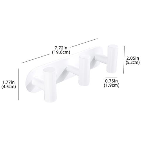 Appendiabiti Da Parete A 3 Ganci In Acciaio Inossidabile White - Foto 4
