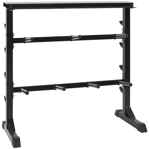 Porta Manubri con 7 Supporti e 8 Ganci 300 kg Acciaio - Foto 1