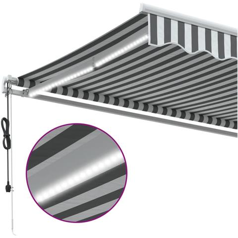 Tenda Retrattile Automatica LED Antracite e Bianco 500x350 cm - Foto 9