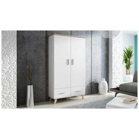 LOTTA SZAFA armadio /guardaroba per camera da letto 0 ripiani 2 porta /porte Quercia Sonoma, Bianco - Foto 1