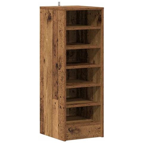 Scarpiera Legno Vecchio 32x35x92 cm in Legno Multistrato - Foto 1