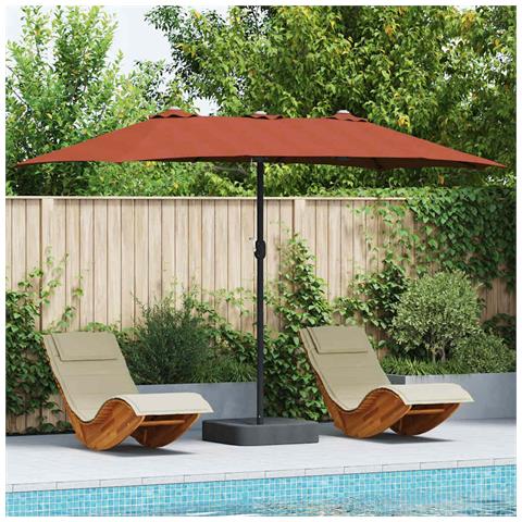 Ombrello da giardino Terracotta 385 x 209 x 244 cm Tessuto - Foto 2
