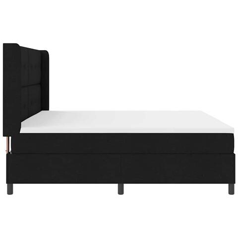 Letto a molle con materasso Nero 200 x 200 cm Tessuto - Foto 9