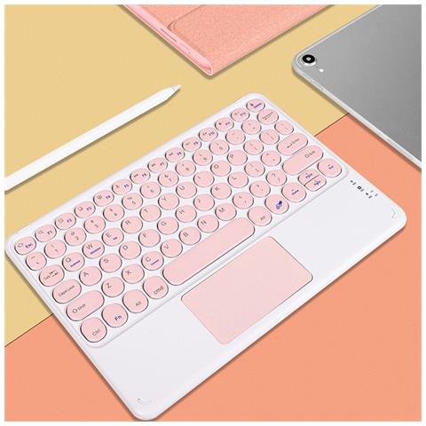 Tastiera Bluetooth Con Tasti Rotondi E Touchpad - Compatibile Con Ipad, Tablet E Smartphone Pink - Foto 3