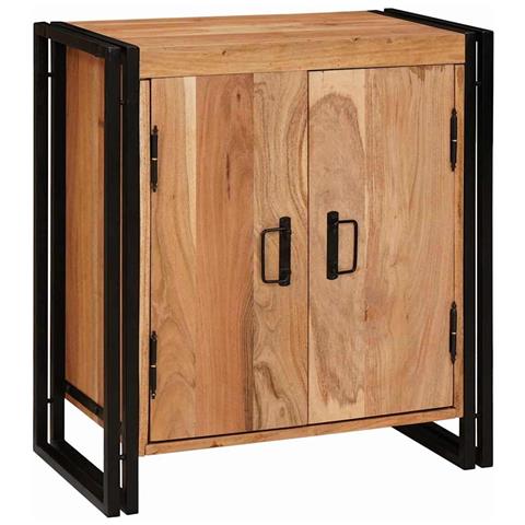 Armadio da Notte Marrone legno massello di acacia - Foto 1