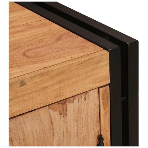 Armadio da Notte Marrone legno massello di acacia - Foto 9