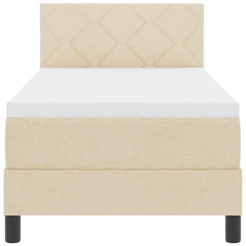 Letto a molle con materasso Crema 80 x 200 cm Tessuto - Foto 9