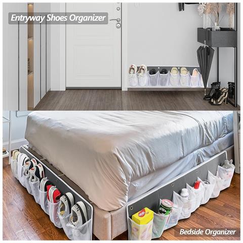 Organizzatore Sospeso A 8 Tasche Per Camper - Borsa Da Comodino In Tessuto Non Tessuto Grey - Foto 4