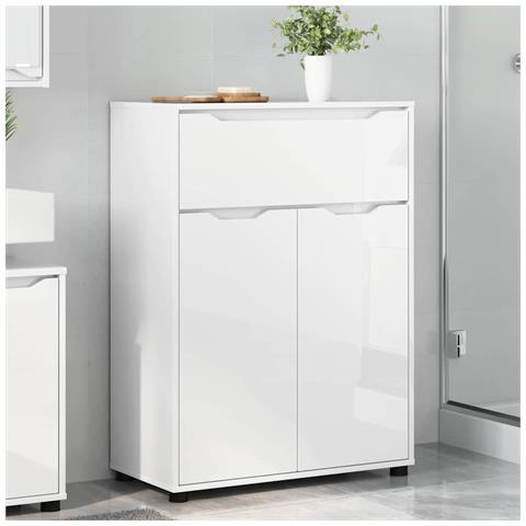 Mobile da Bagno con cassetto Bianco Lucido 72,5 x 36,5 x 100 cm - Foto 2