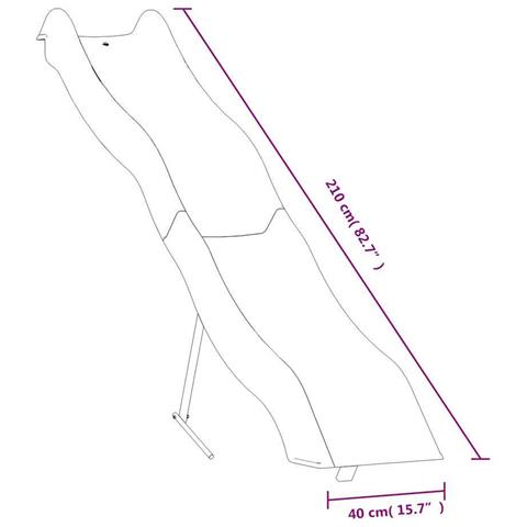 Scivolo per Bambini Blu 210x40 cm in Polipropilene - Foto 7