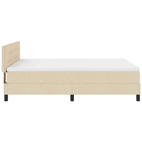 Letto a molle con materasso Crema 160 x 200 cm Tessuto - Foto 9