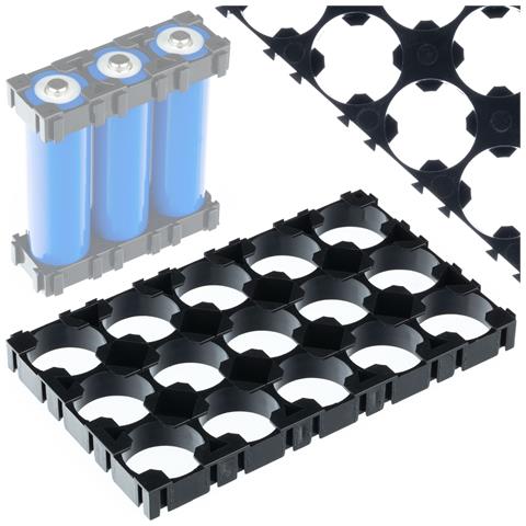 Custodia Per Pacchi 3x5 Per 15 Celle 18650 - Plastica Di Alta Qualità | Organizzazione Efficiente | Compatibile Con Batterie Li-ion - Foto 1