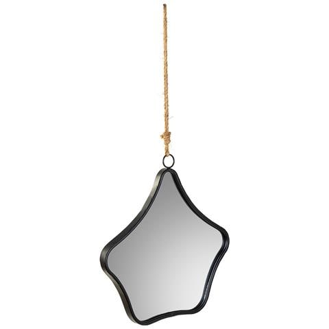 Specchio In Metallo E Corda Marrone 37x3x41,5h - Foto 1