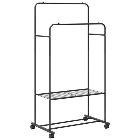 Stendibiancheria con lo scaffale Nero 80 x 53 x 156 cm - Foto 1
