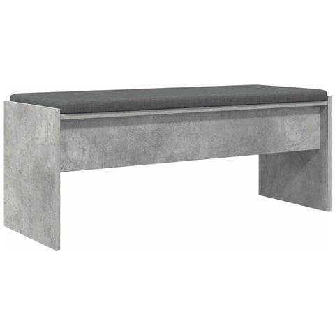 Panca per ingresso con cuscino Grigio cemento 103 x 38 x 40 cm - Foto 1