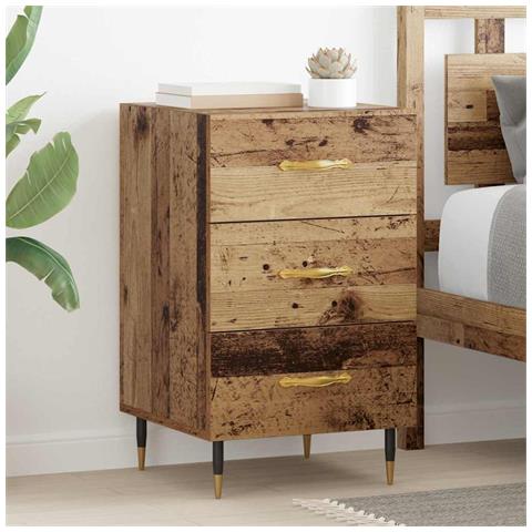 Armadio da Notte con cassetto Legno vecchio 40 x 40 x 66 cm - Foto 2