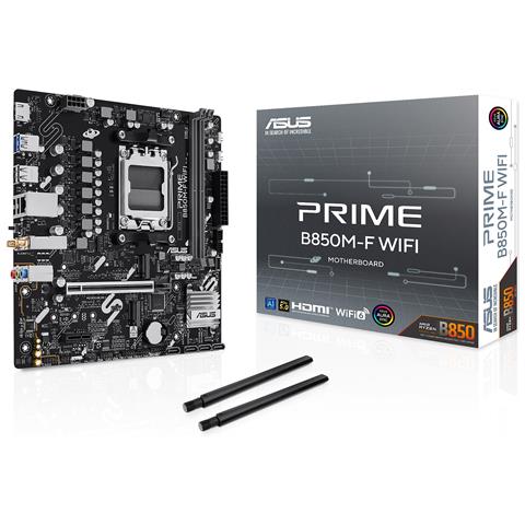 Scheda madre AMD Prime B850M-F WiFi AM5 mATX 2x DDR5 Nero 90MB1N80-M0EAY0 - Foto 1