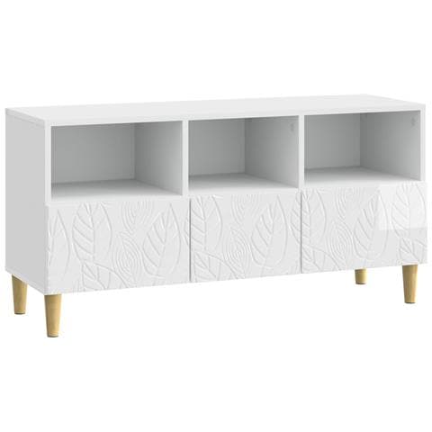 Mobile TV 102 x 34,5 x 50 cm Bianco Lucido Legno ingegnerizzato - Foto 1