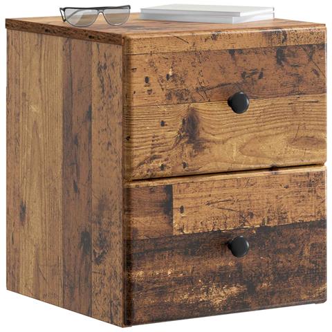 Mobiletto da notte a muro Legno antico 34,5 x 33 x 40 cm - Foto 2
