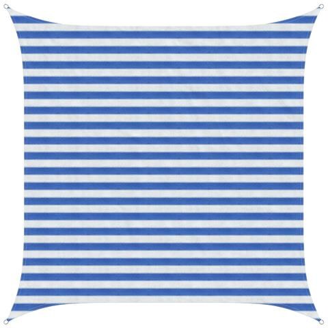 Telo Ombra Blu e Bianco 2,5 x 2,5 m HDPE - Foto 1