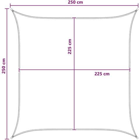 Telo Ombra Blu e Bianco 2,5 x 2,5 m HDPE - Foto 8